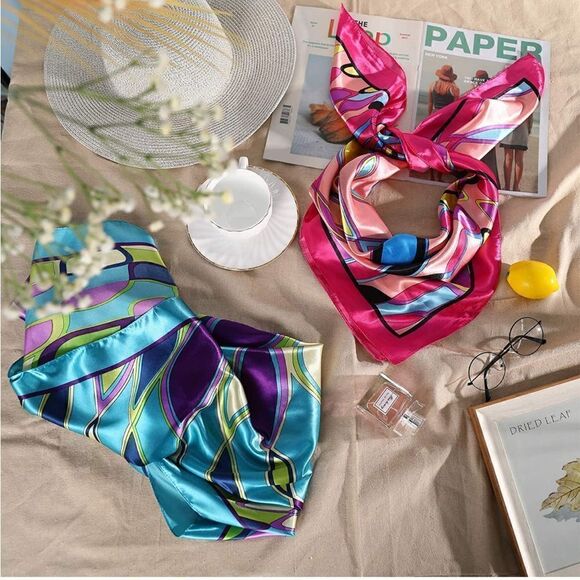 None Accessories - 2 piece silky scarf set